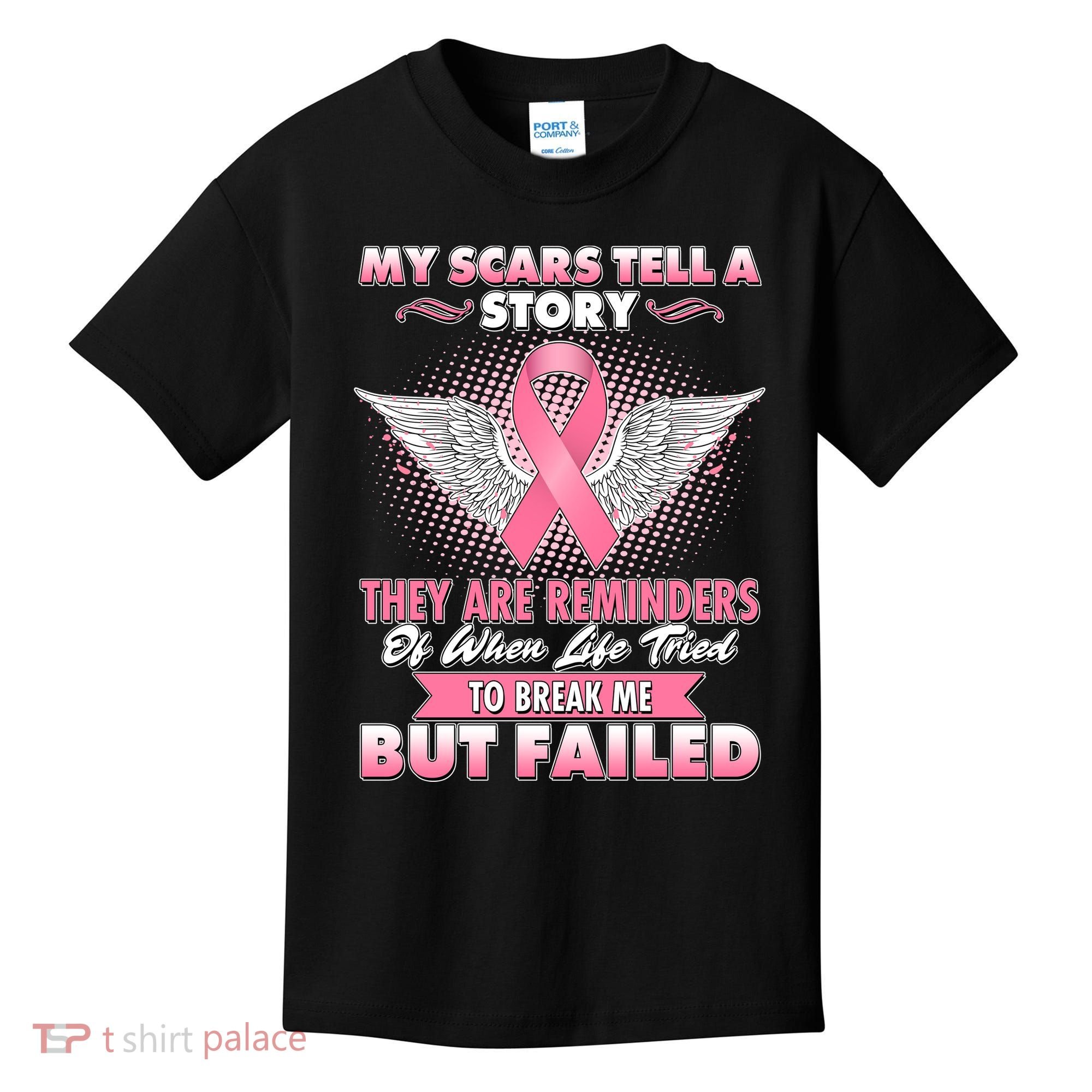 Breast Cancer Awareness My Scars Tell A Story Kids T-Shirt