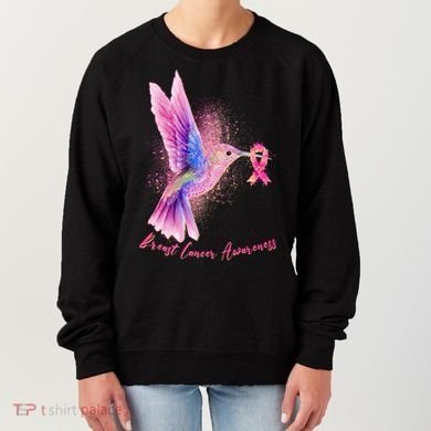 Breast Cancer Awareness Painted Hummingbird Women's Sweatshirt