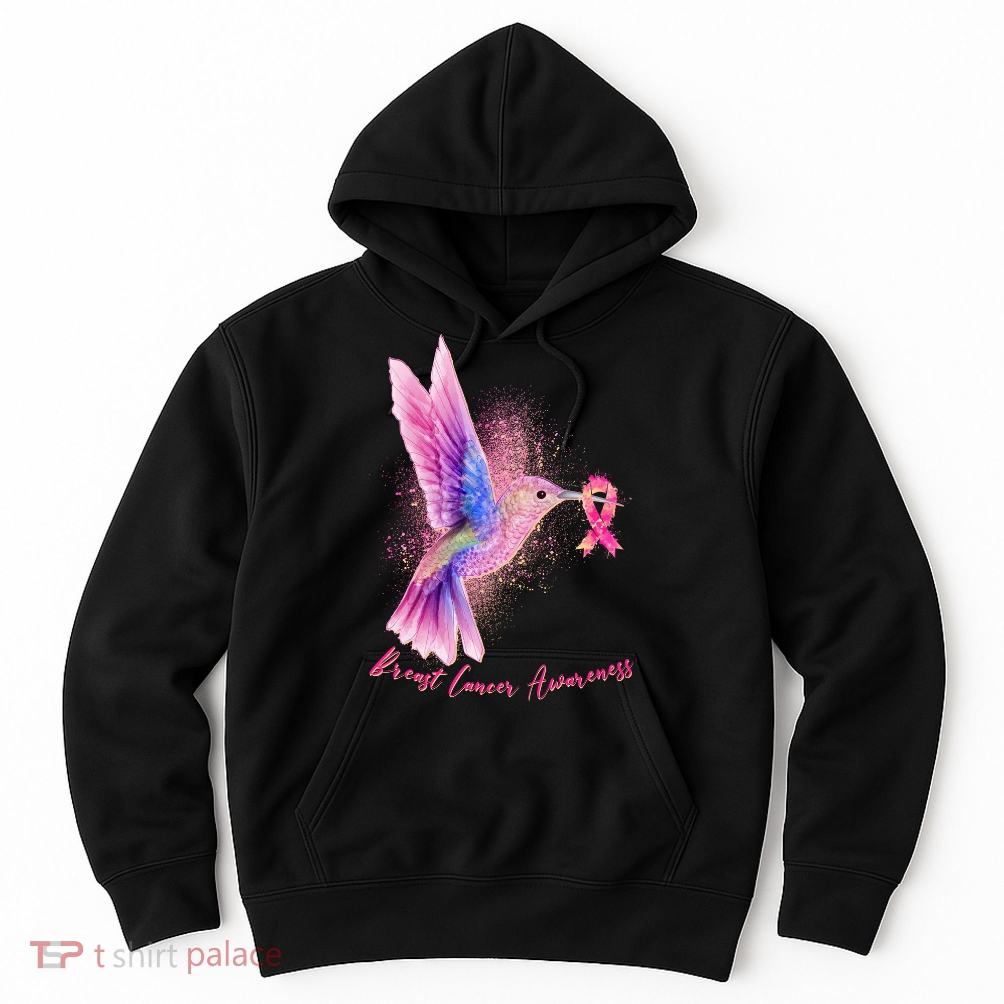 Breast Cancer Awareness Painted Hummingbird Hoodie