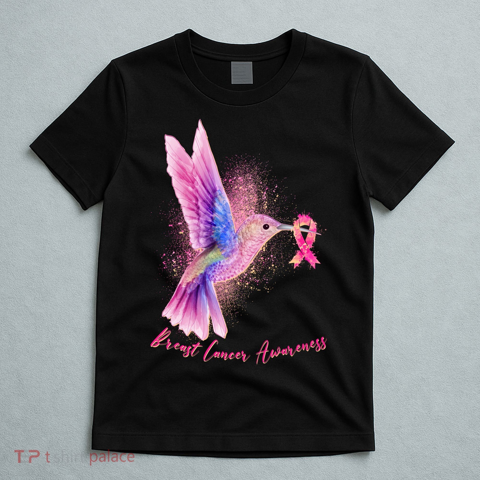 Breast Cancer Awareness Painted Hummingbird T-Shirt