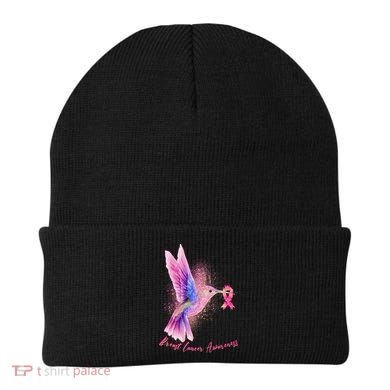 Breast Cancer Awareness Painted Hummingbird Beanie