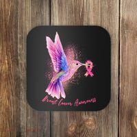 Breast Cancer Awareness Painted Hummingbird Coaster thumb 0