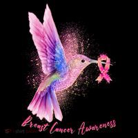 Breast Cancer Awareness Painted Hummingbird Women's Hoodie thumb 2
