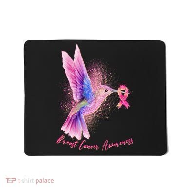 Breast Cancer Awareness Painted Hummingbird Mousepad