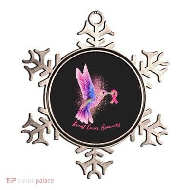 Breast Cancer Awareness Painted Hummingbird Ornament
