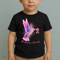 Breast Cancer Awareness Painted Hummingbird Toddler T-Shirt thumb 2