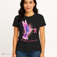 Breast Cancer Awareness Painted Hummingbird Women's T-Shirt thumb 4