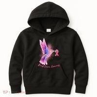 Breast Cancer Awareness Painted Hummingbird Kids Hoodie thumb 0