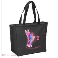 Breast Cancer Awareness Painted Hummingbird Tote Bag thumb 2