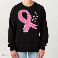 Breast Cancer Awareness Pink Feather Ribbon Women's Sweatshirt thumb 0