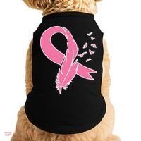 Breast Cancer Awareness Pink Feather Ribbon Doggie Tank thumb 0