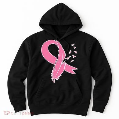 Breast Cancer Awareness Pink Feather Ribbon Hoodie
