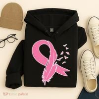 Breast Cancer Awareness Pink Feather Ribbon Hoodie thumb 4