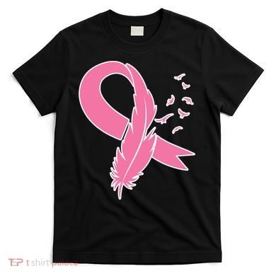 Breast Cancer Awareness Pink Feather Ribbon T-Shirt