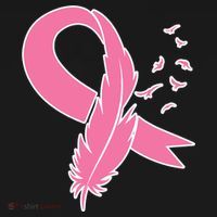 Breast Cancer Awareness Pink Feather Ribbon T-Shirt thumb 7