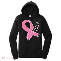 Breast Cancer Awareness Pink Feather Ribbon Women's Hoodie thumb 0