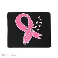 Breast Cancer Awareness Pink Feather Ribbon Mousepad thumb 0