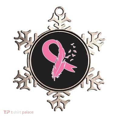 Breast Cancer Awareness Pink Feather Ribbon Ornament