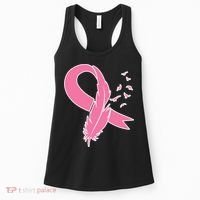 Breast Cancer Awareness Pink Feather Ribbon Women's Tank Top thumb 0