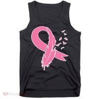 Breast Cancer Awareness Pink Feather Ribbon Tank Top thumb 0
