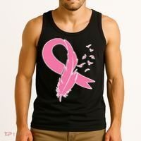 Breast Cancer Awareness Pink Feather Ribbon Tank Top thumb 3