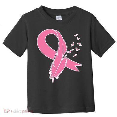 Breast Cancer Awareness Pink Feather Ribbon Toddler T-Shirt