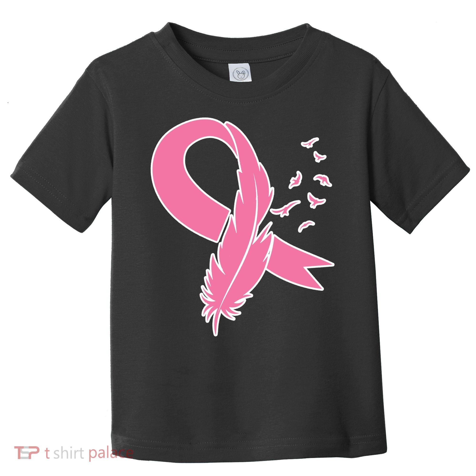 Breast Cancer Awareness Pink Feather Ribbon Toddler T-Shirt