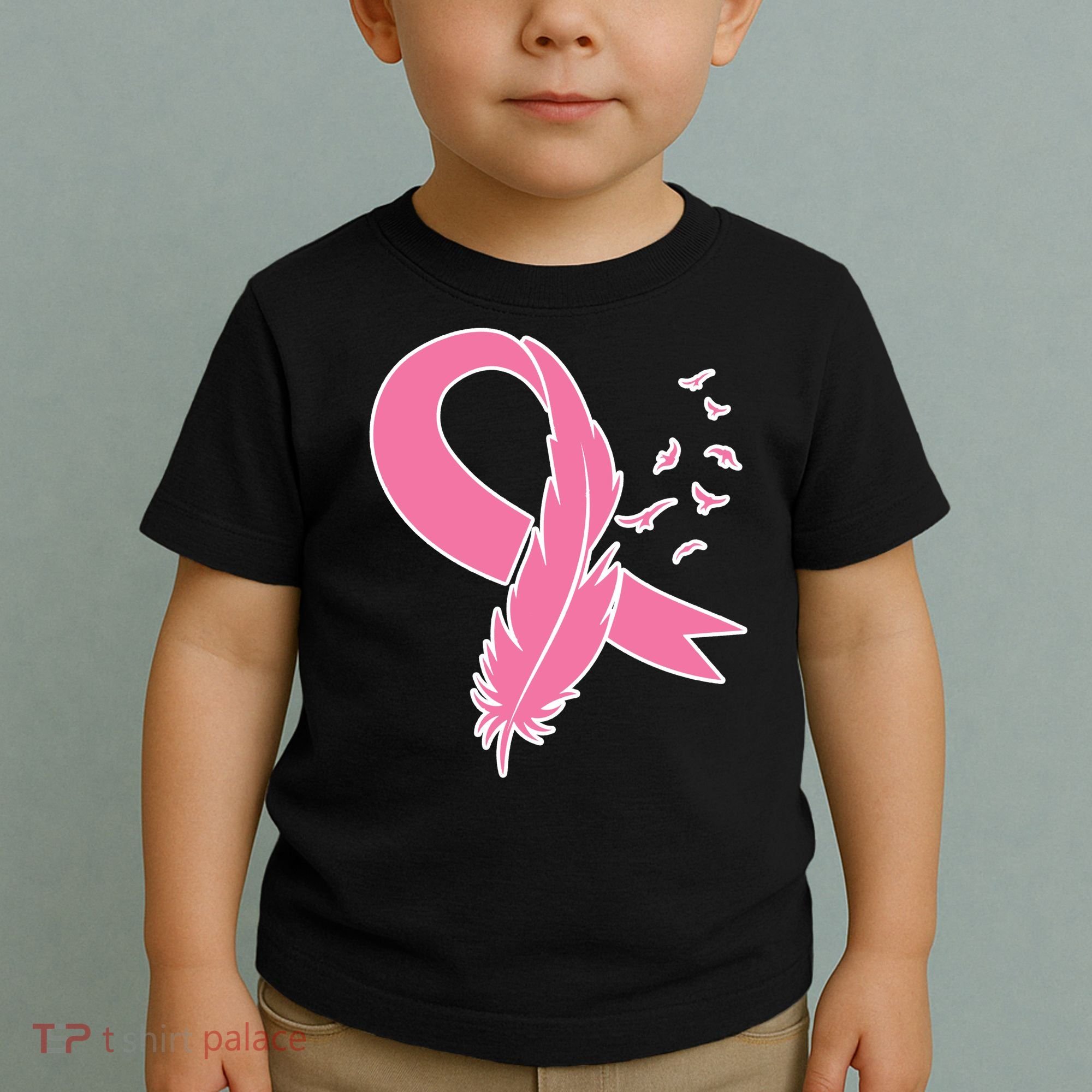 Breast Cancer Awareness Pink Feather Ribbon Toddler T-Shirt