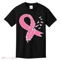 Breast Cancer Awareness Pink Feather Ribbon Kids T-Shirt thumb 0