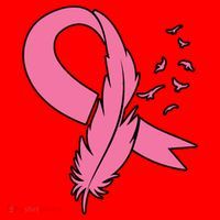 Breast Cancer Awareness Pink Feather Ribbon Santa Hat thumb 1