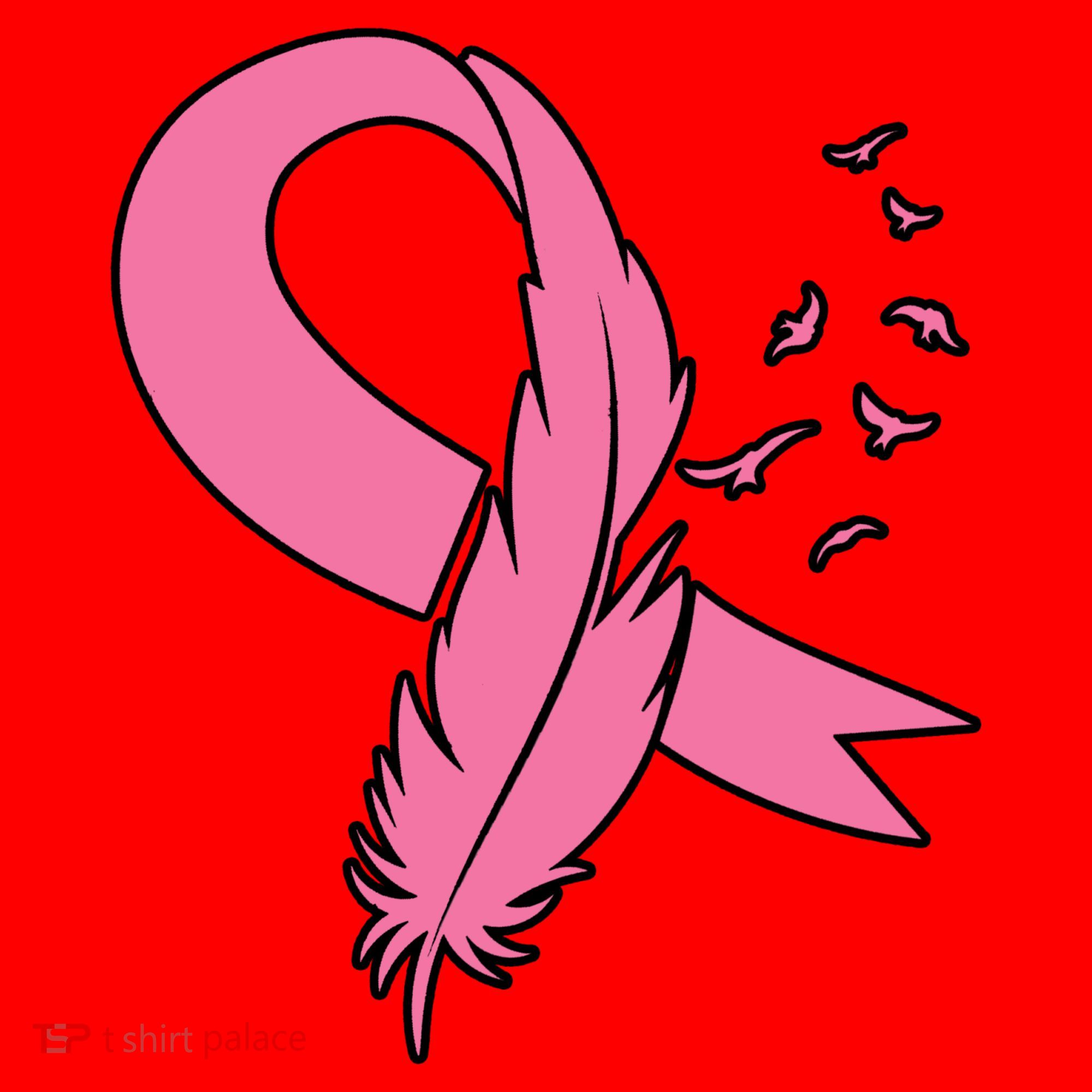 Breast Cancer Awareness Pink Feather Ribbon Santa Hat