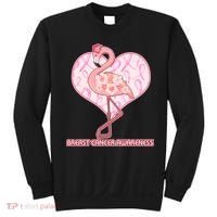 Breast Cancer Awareness Pink Flower Flamingo Sweatshirt thumb 0
