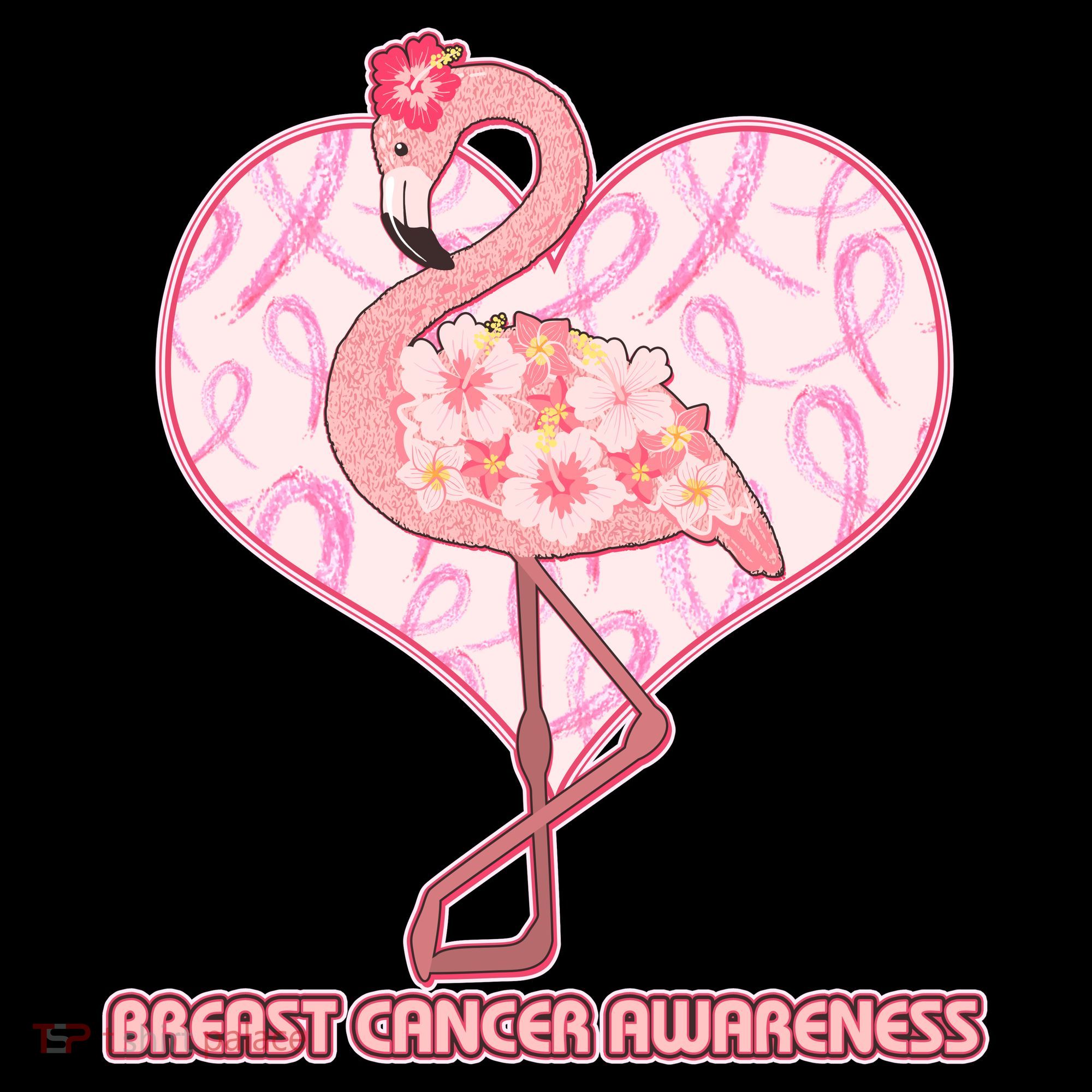 Breast Cancer Awareness Pink Flower Flamingo Coffee Mug