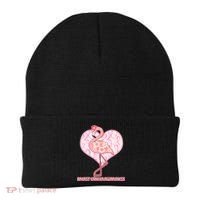 Breast Cancer Awareness Pink Flower Flamingo Beanie thumb 0