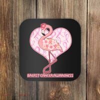 Breast Cancer Awareness Pink Flower Flamingo Coaster thumb 0