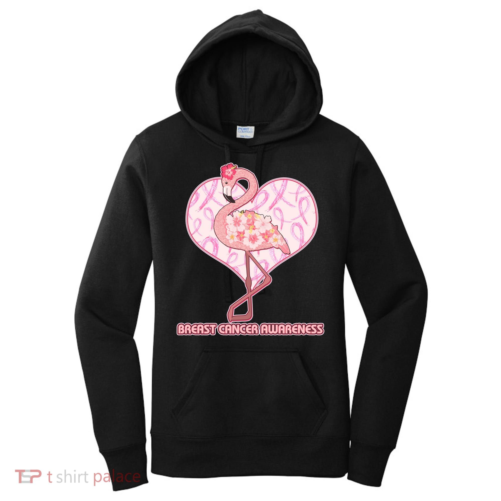 Breast Cancer Awareness Pink Flower Flamingo Women's Hoodie