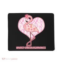 Breast Cancer Awareness Pink Flower Flamingo Mousepad thumb 0