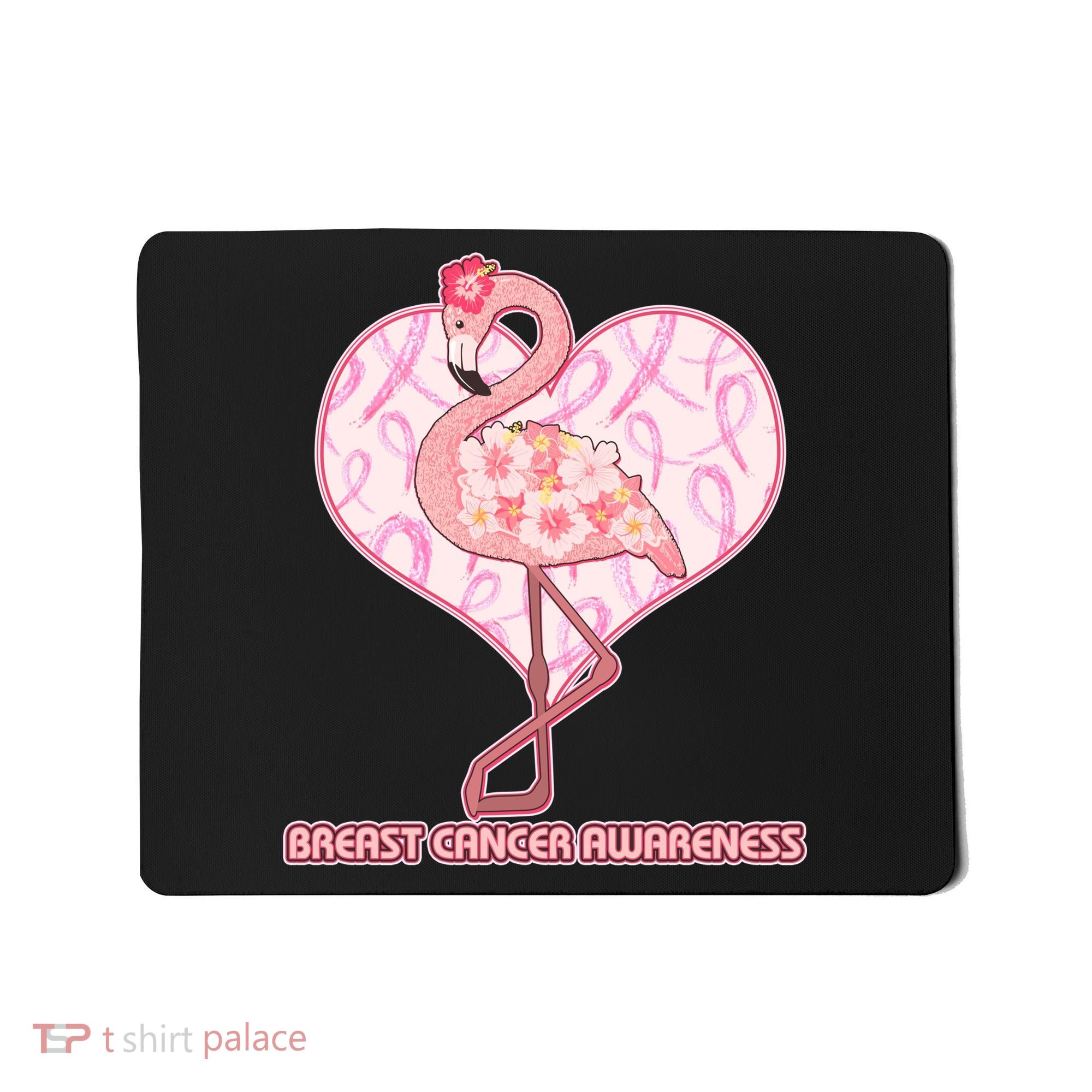 Breast Cancer Awareness Pink Flower Flamingo Mousepad
