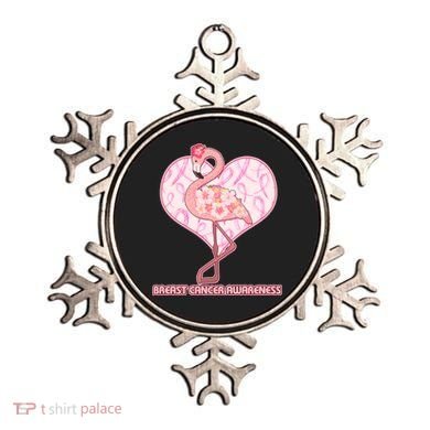 Breast Cancer Awareness Pink Flower Flamingo Ornament