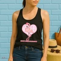 Breast Cancer Awareness Pink Flower Flamingo Women's Tank Top thumb 2