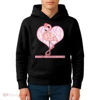 Breast Cancer Awareness Pink Flower Flamingo Kids Hoodie thumb 4