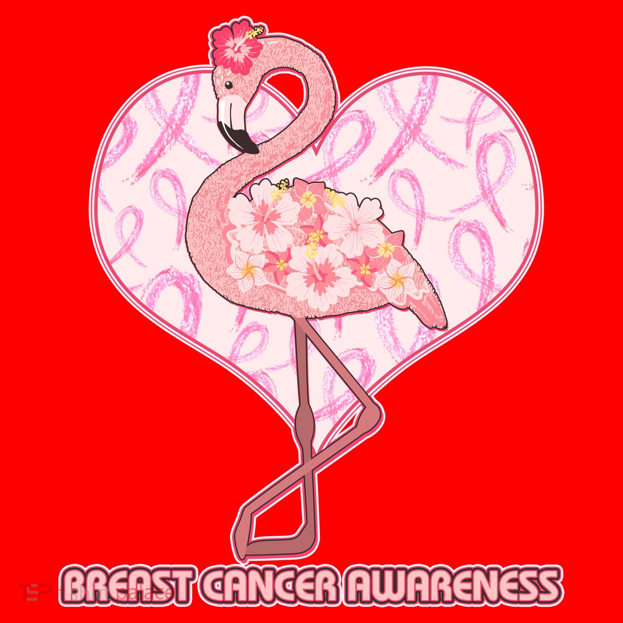 Breast Cancer Awareness Pink Flower Flamingo Santa Hat