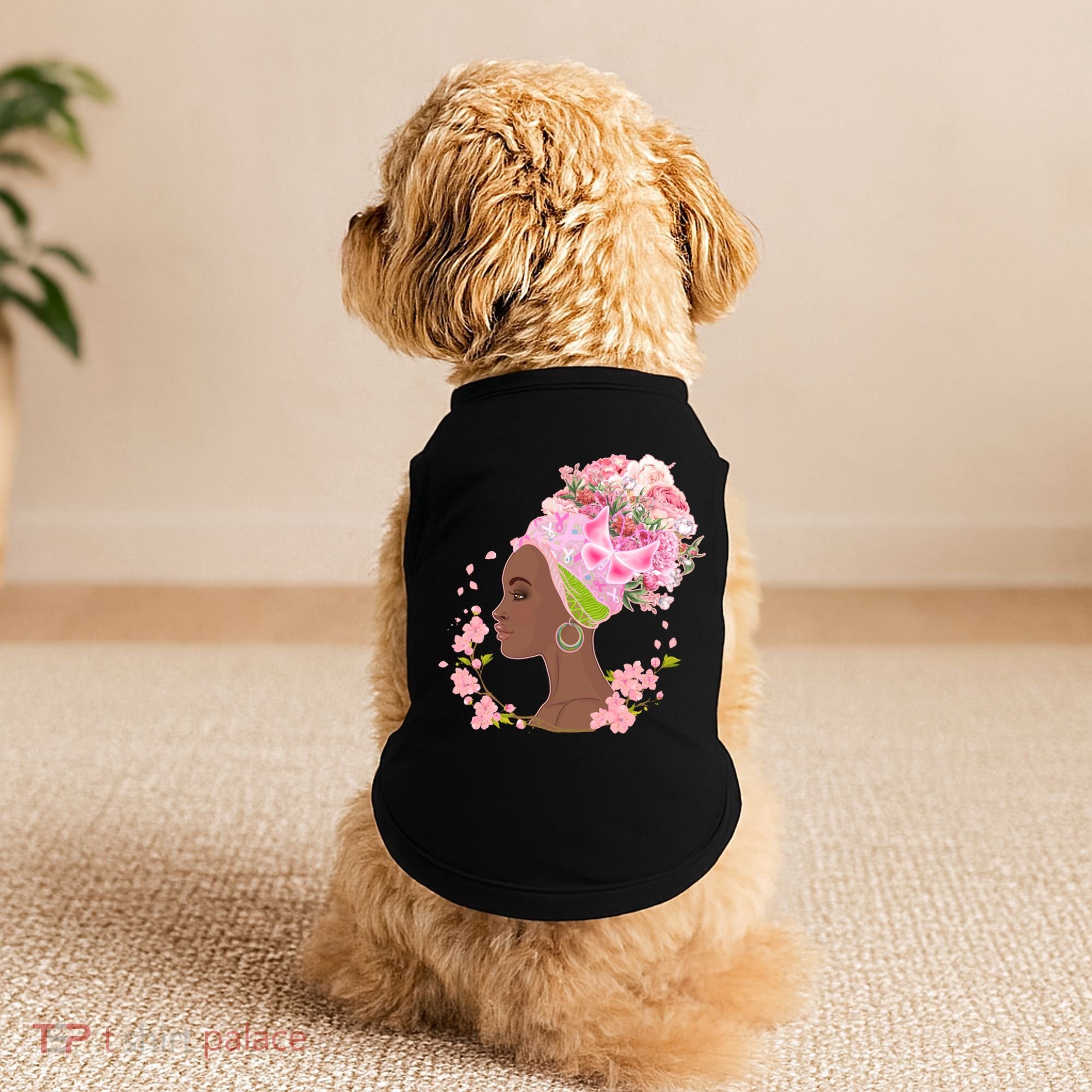 Breast Cancer Awareness Pink Flower Warrior Survivor Doggie Tank