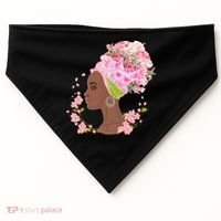 Breast Cancer Awareness Pink Flower Warrior Survivor USA-Made Doggie Bandana thumb 0