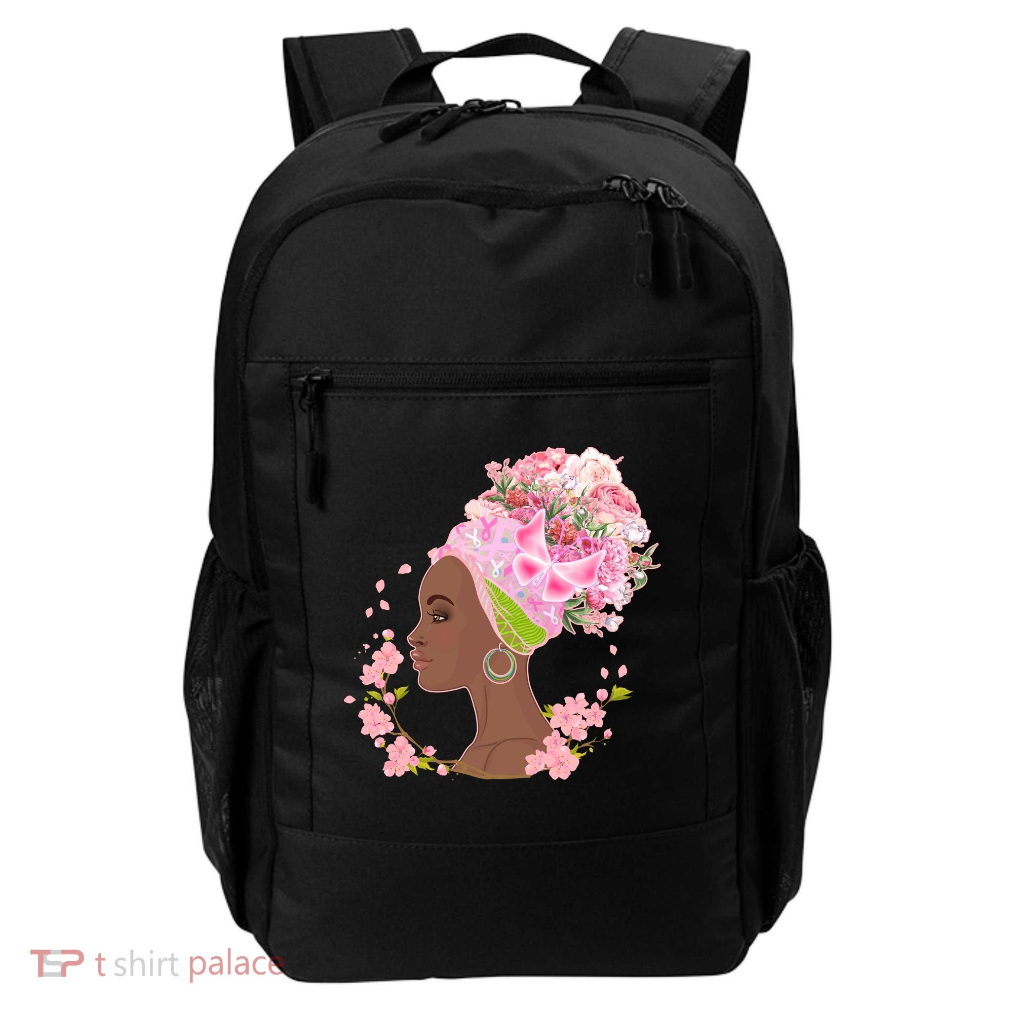 Breast Cancer Awareness Pink Flower Warrior Survivor Backpack