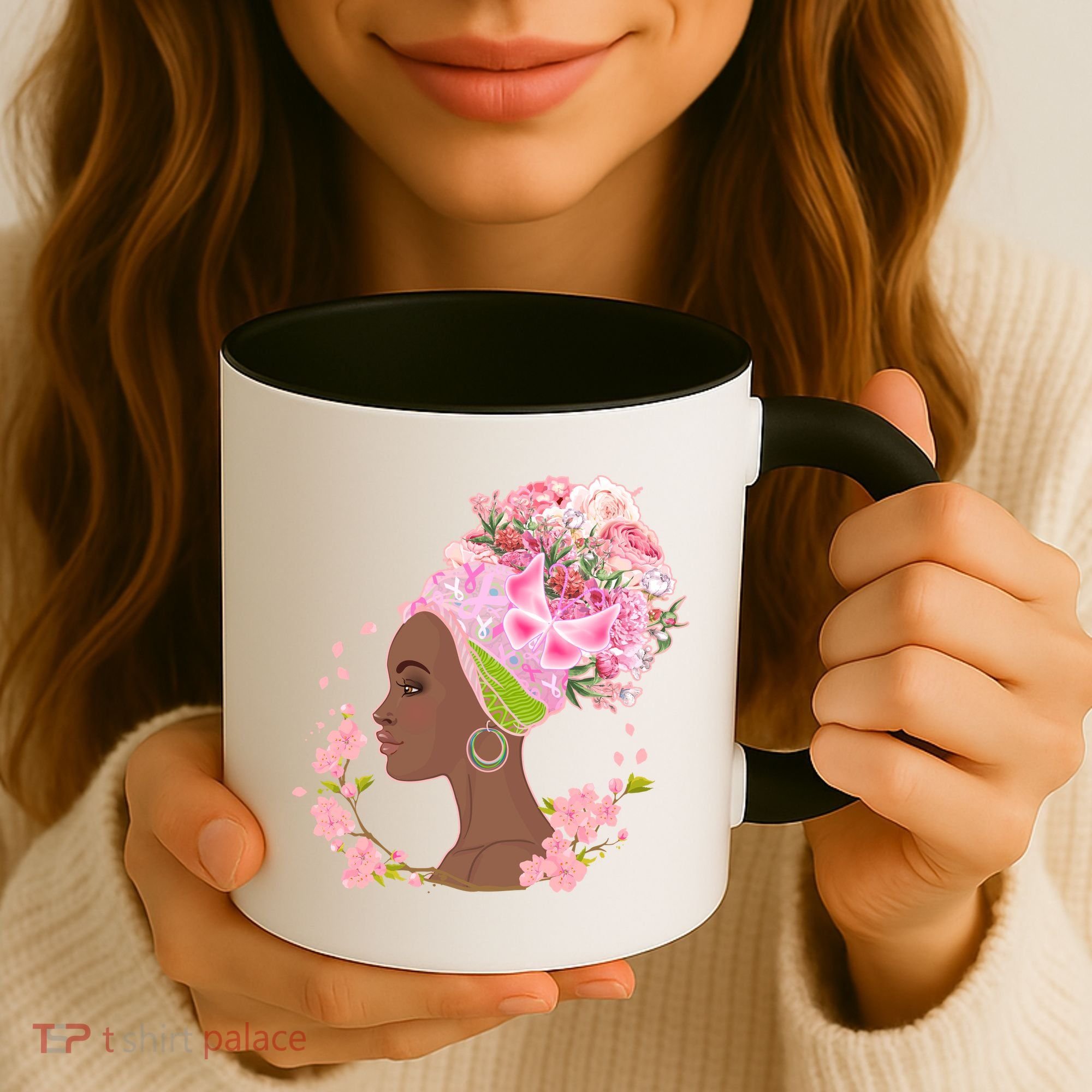 Breast Cancer Awareness Pink Flower Warrior Survivor Coffee Mug