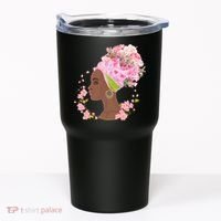 Breast Cancer Awareness Pink Flower Warrior Survivor Tumbler thumb 0