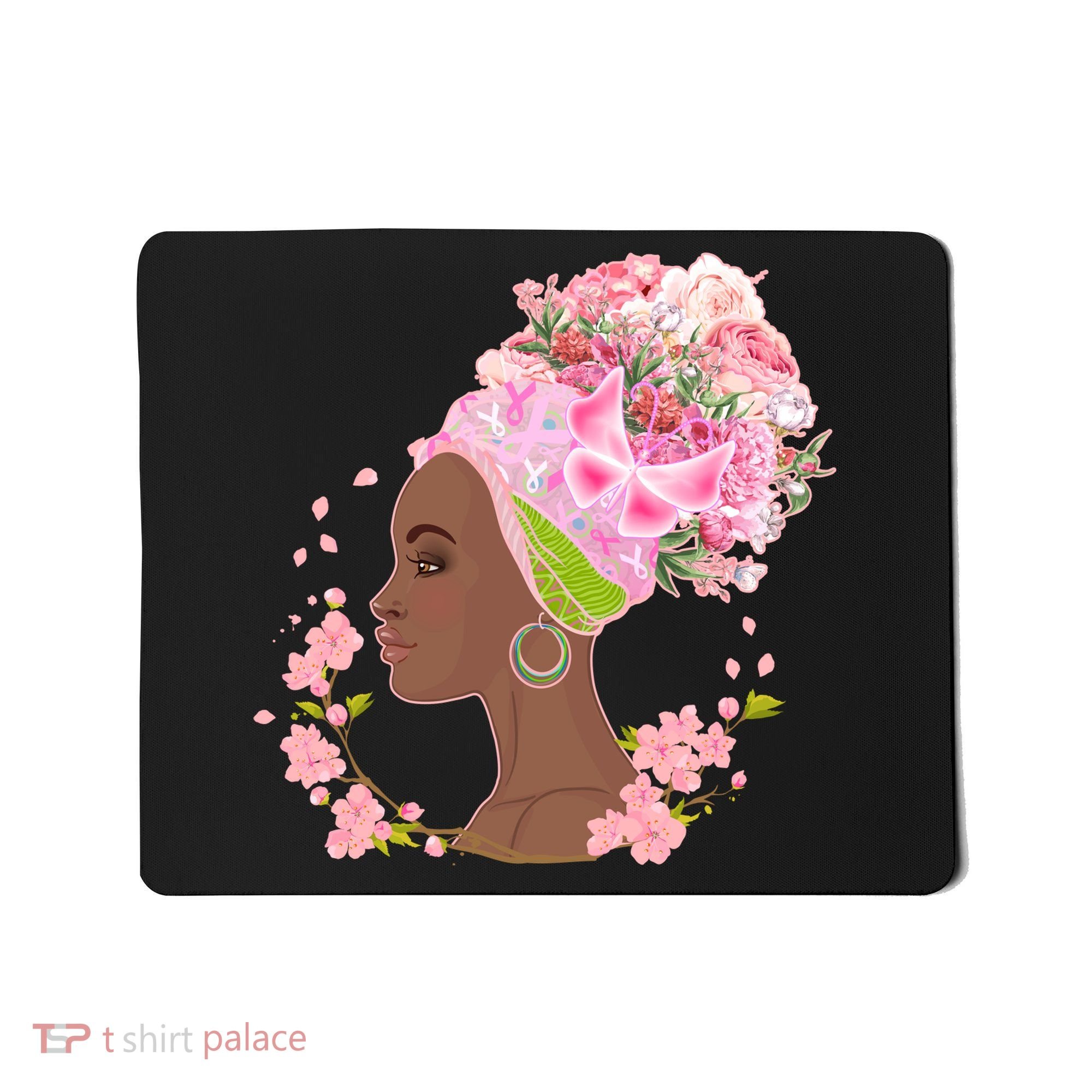 Breast Cancer Awareness Pink Flower Warrior Survivor Mousepad