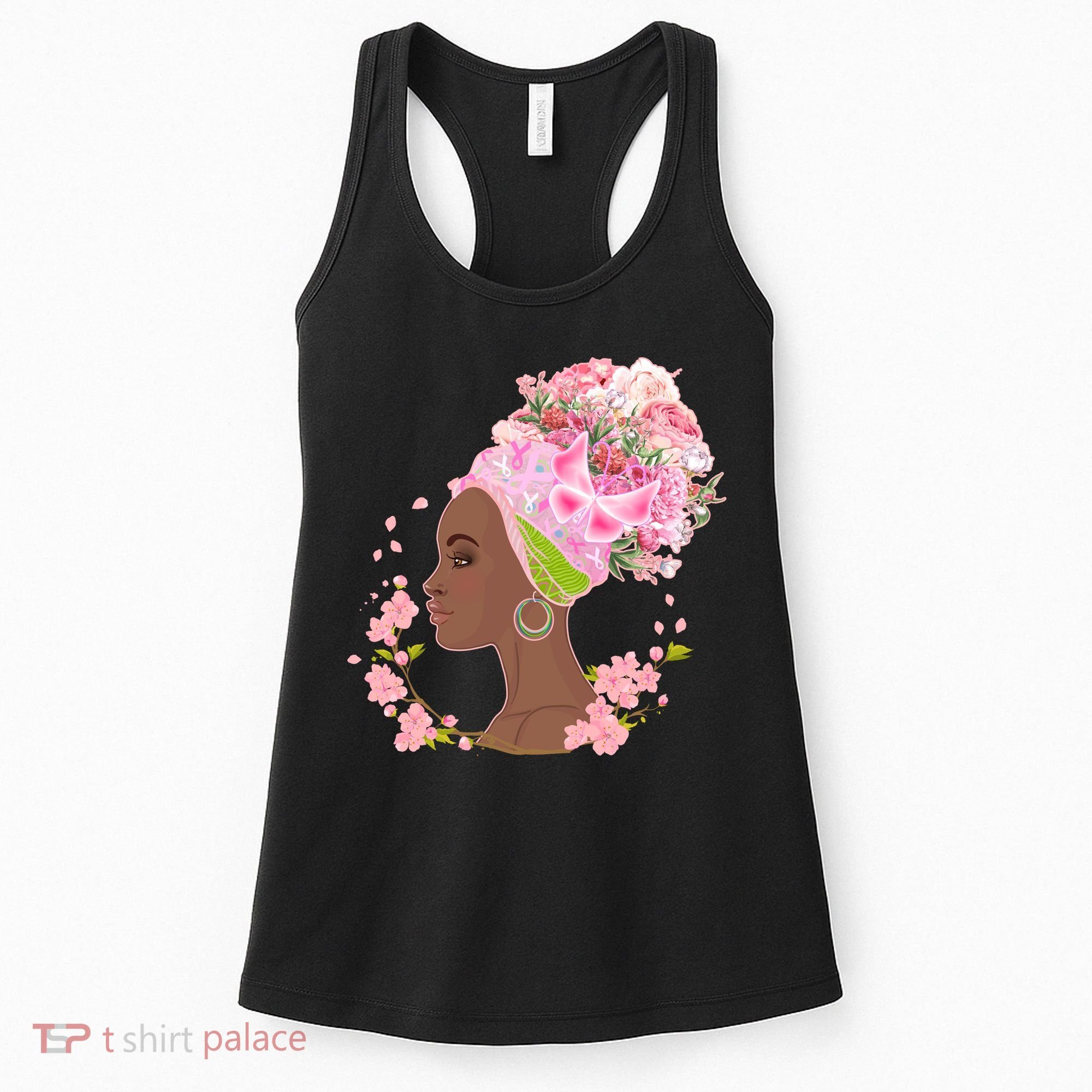 Breast Cancer Awareness Pink Flower Warrior Survivor Women's Tank Top