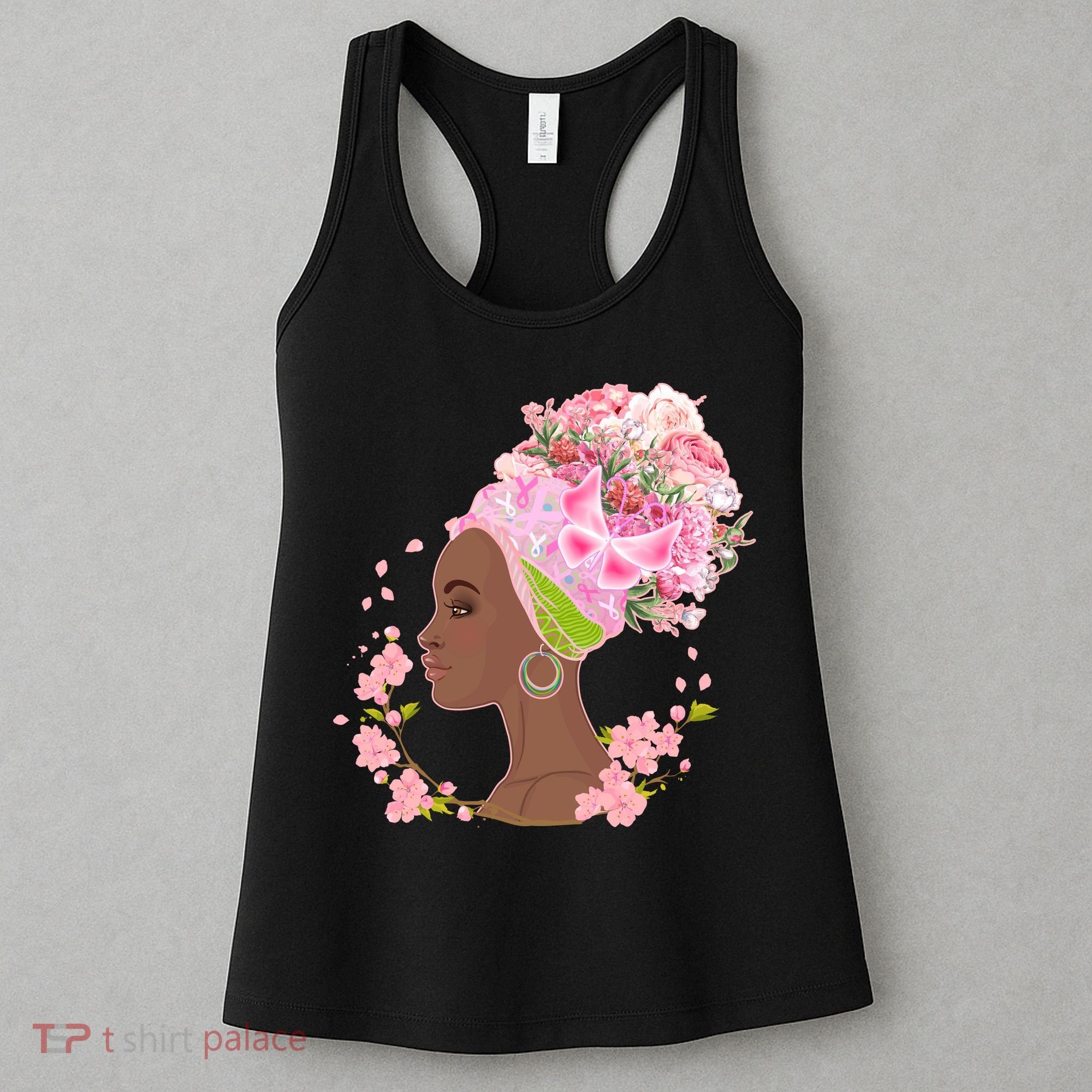 Breast Cancer Awareness Pink Flower Warrior Survivor Women's Tank Top
